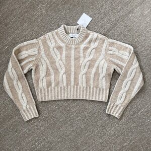 L’Academie Cropped Cable Sweater